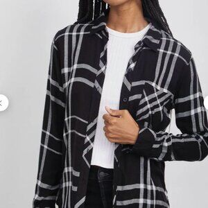 Rails Hunter Plaid Shirt- Black and White Plaid Size Small